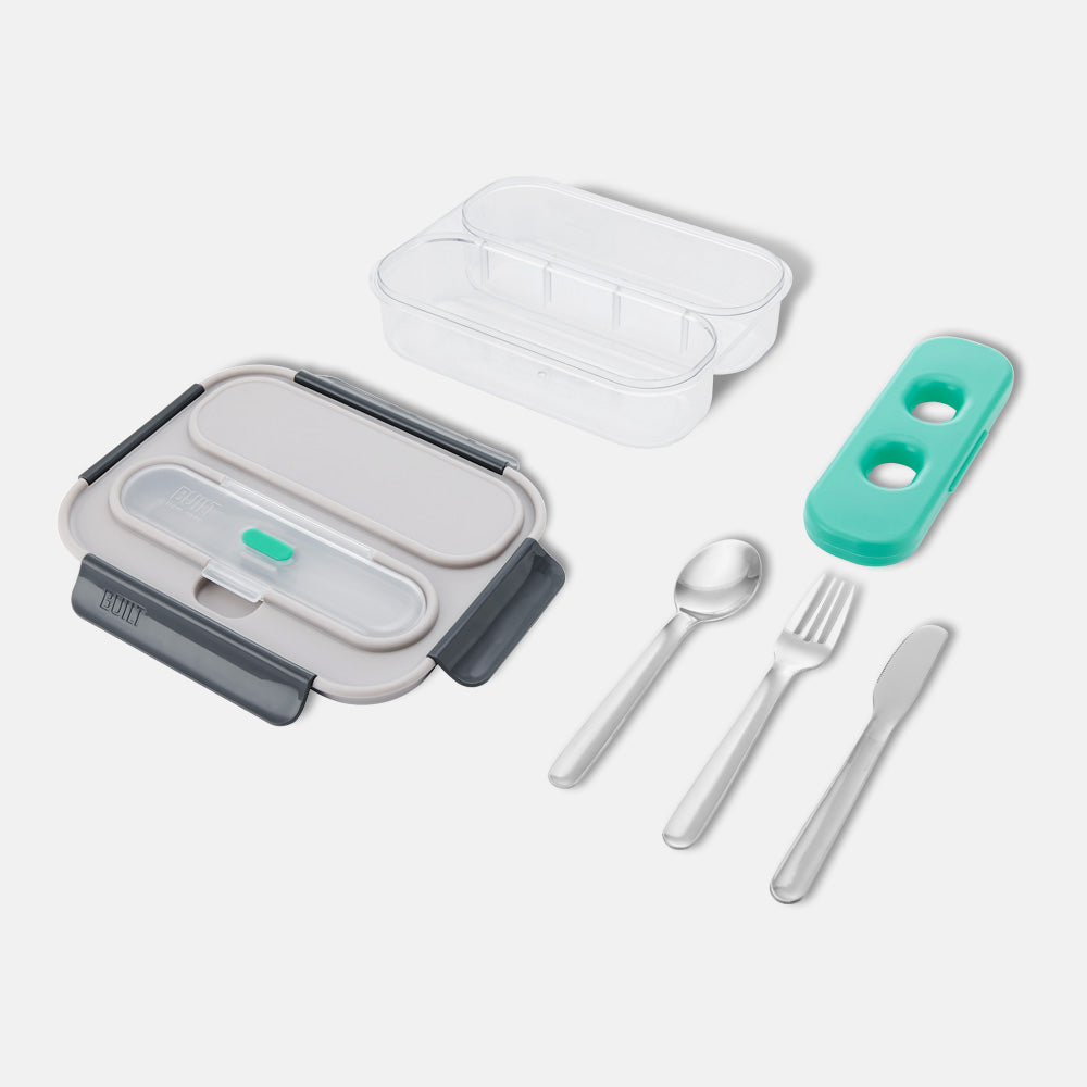 color::Concrete Grey | Built Gourmet 2 Compartment Bento with Ice Pack