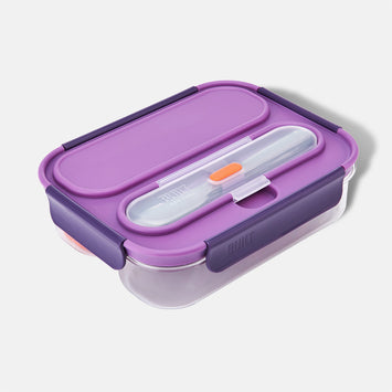 Casa Origin Meal Prep Food Containers with Lid, 2 Pieces - Round (Purple)