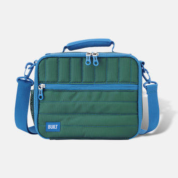 Built Insulated Lunch Bag with 'The Retro' Design, Polyester, Teal, 18.5 x  24 x 26 cm