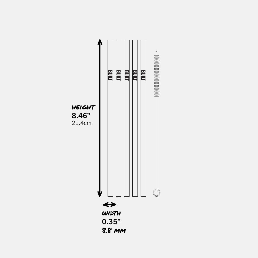 Silicone Straw Set with Cleaner