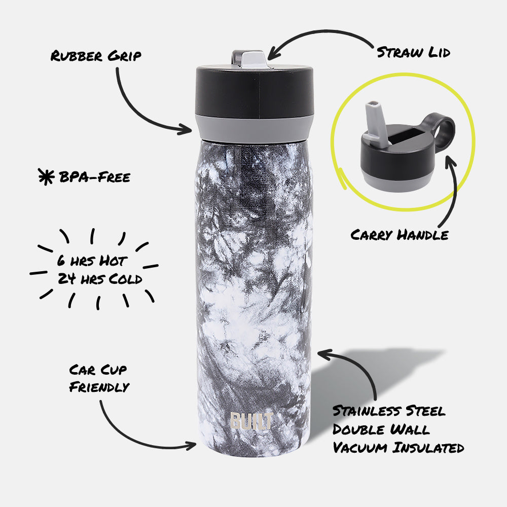 20 oz Stainless Steel Insulated Kids Water Bottle With Straw